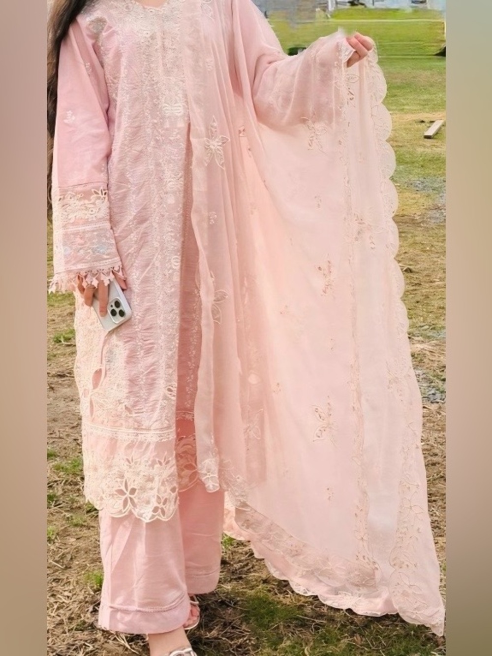 Blush Pink Embroidered Long Tunic